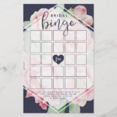 Antikes Peony Brautparty Bingo Spiel (Vorderseite)