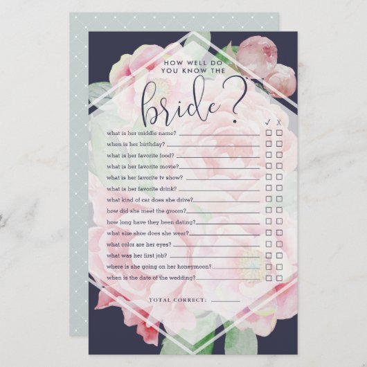 Antikes Peony, wie gut Sie wissen, die Bride-Spiel (Vorne/Hinten)