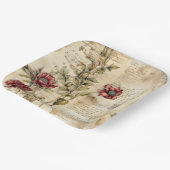 Antikes Pergament mit eleganter floraler Decoupage Pappteller (Gewinkelt)