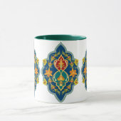 Antikes persisch-türkisches Muster 7-Töne V2 Kaffe Tasse (Zentrum)