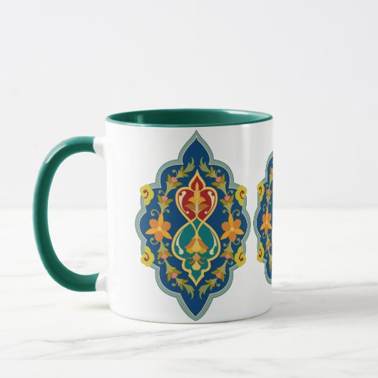 Antikes persisch-türkisches Muster 7-Töne V2 Kaffe Tasse (Links)