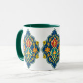 Antikes persisch-türkisches Muster 7-Töne V2 Kaffe Tasse (Vorderseite Links)