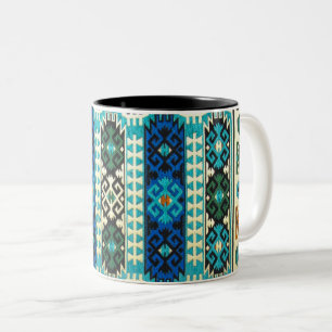 Antikes persisch türkisches Muster, Blau Grün Zweifarbige Tasse