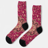 Antikes persisches Blumen-Teppichmuster Socken (Linkes Detail)