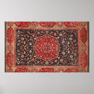 Antikes persisches Rug gestresstes Vintages Kunstm Poster