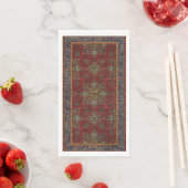 Antikes persisches Teppichmuster Rot Blau Arabeske Serviette (Beispiel)