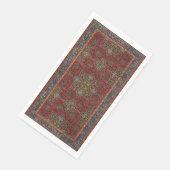 Antikes persisches Teppichmuster Rot Blau Arabeske Serviette (Ecke)