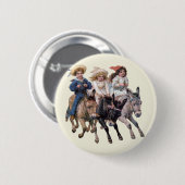 Antikes Pferd Pony Kinder Kunst Button (Vorne & Hinten)
