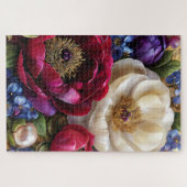 Antikes Pfingstrosen-Blumen-Botanik-Puzzle Puzzle (Horizontal)