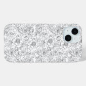 Antikes Pfingstrosen-Blumenmuster Case-Mate iPhone Hülle (Rückseite (Horizontal))