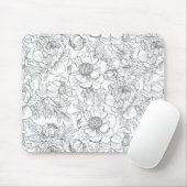 Antikes Pfingstrosen-Blumenmuster Mousepad (Mit Mouse)