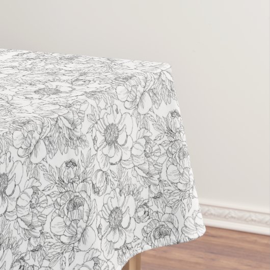 Antikes Pfingstrosen-Blumenmuster Tischdecke (Beispiel)