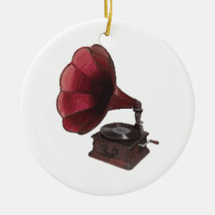 Antikes Phonograph Keramik Ornament