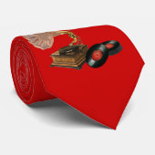 Antikes Phonograph mit Schallplatten Krawatte (Gerollt)