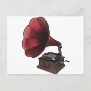 Antikes Phonograph Postkarte