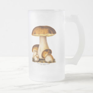 Antikes Pilz-Speisepilze-Template 1800er Mattglas Bierglas