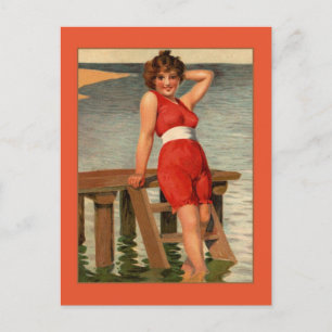 Antikes Pin-up-Girl aus den frühen 1900er Jahren Postkarte