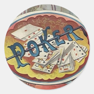 Antikes Poker Herrenrauchzimmer Glücksspiel Runder Aufkleber