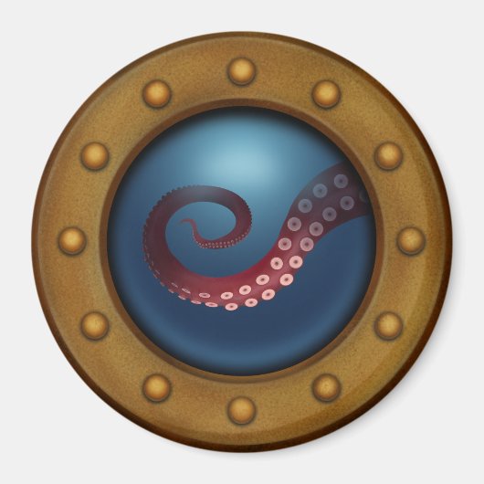 Antikes Porthole mit Blick auf die Tiefsee Magnet (Vorne)