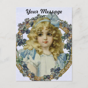 Antikes Porträt eines kleinen Mädchens Schön Postkarte