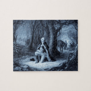 Antikes Porträt von George Washington beim Beten Puzzle