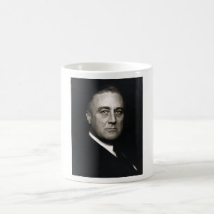 Antikes Porträt von Präsident Franklin D. Roosevel Kaffeetasse