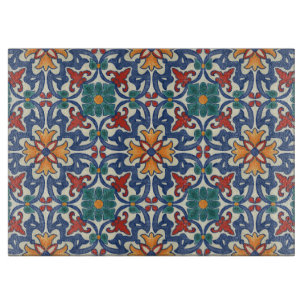 Antikes portugiesisches Azulejos-Fliesenmuster Schneidebrett
