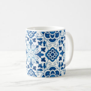 Antikes portugiesisches blaues Azulejos-Fliesenmus Kaffeetasse