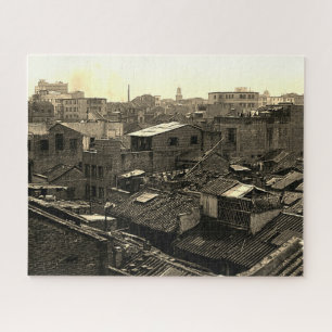 Antikes Porzellan Stadt Kanton Puzzle