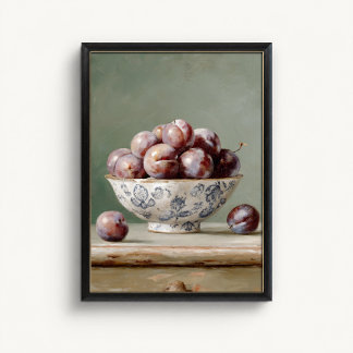 Antikes Poster mit Pflaumen-Fruchtbowle