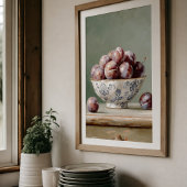 Antikes Poster mit Pflaumen-Fruchtbowle