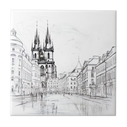 Antikes Prag Fliese (Vorderseite)