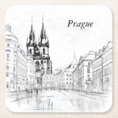 Antikes Prag Rechteckiger Pappuntersetzer (Vorderseite)