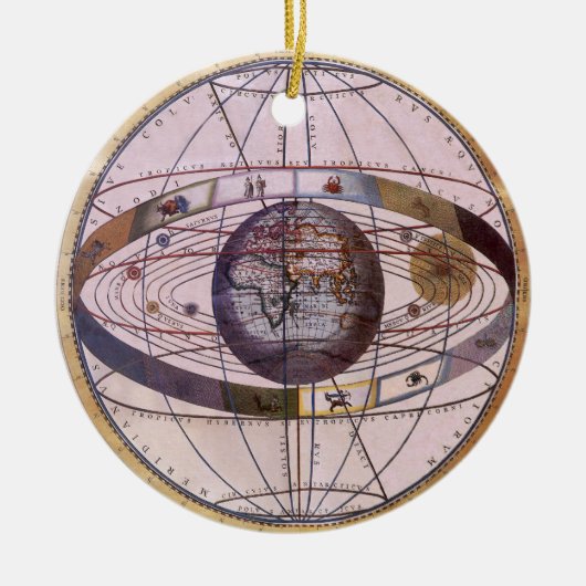 Antikes Ptolemaiksolarsystem, Andreas Cellarius Keramik Ornament (Vorne)