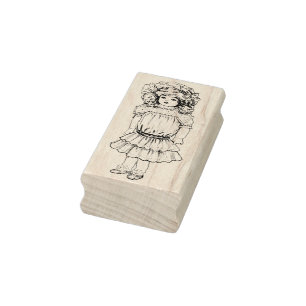 Antikes Puppen-Gummistempel Gummistempel