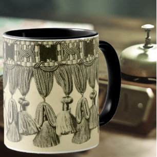 Antikes Quasten-Spitzen-Stammesmuster viktorianisc Tasse