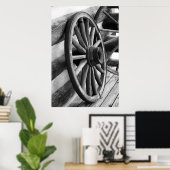 Antikes Rad - Schwarz-Weiß-Poster Poster (Heimbüro)