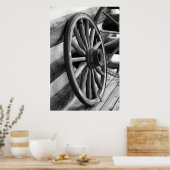 Antikes Rad - Schwarz-Weiß-Poster Poster (Küche)