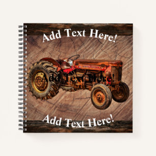 Antikes Red Traktor Notebook Notizblock