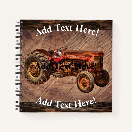 Antikes Red Traktor Notebook Notizblock (Vorderseite)