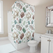 Antikes Reisegepäckmuster (1) Duschvorhang (Beispiel)