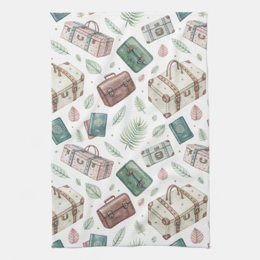 Antikes Reisegepäckmuster (1) Geschirrtuch (Vertikal)