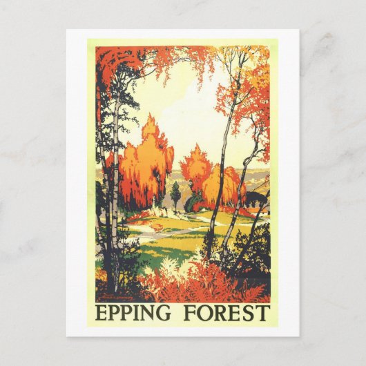 Antikes Reiseplakat für Epping Forest Postkarte (Vorderseite)