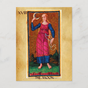 ANTIKES RENAISSANCE-TAROT 18 / DER MOND POSTKARTE
