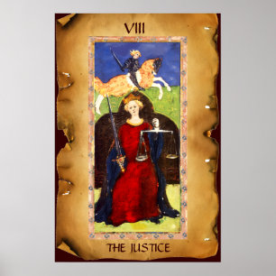 ANTIKES RENAISSANCE-TAROT 8 / DIE GERECHTIGKEIT POSTER