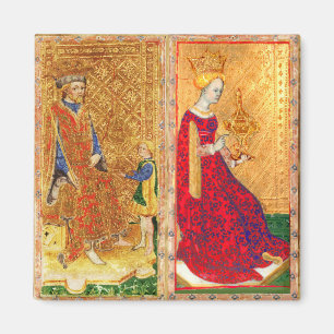 ANTIKES RENAISSANCE-TAROT KÖNIG UND KÖNIGIN DER KE MAGNET