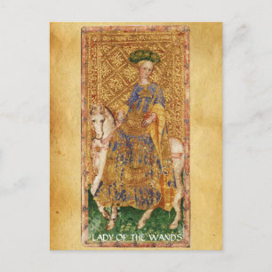 ANTIKES RENAISSANCE-TAROT / LADY OF THE WANDS POSTKARTE