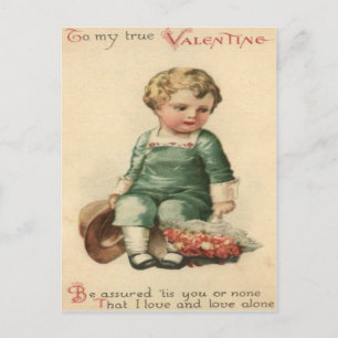 Antikes Retro Süßes Viktorianisches Baby Valentins Feiertagspostkarte