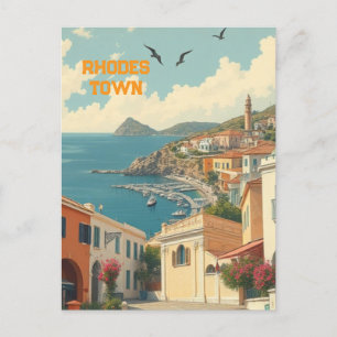 Antikes Rhodos-Stadt Griechenland Reise Kunst Anti Postkarte