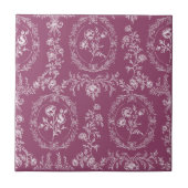 Antikes Rokoko-Blumen-Blumenmuster Fliese (Vorderseite)